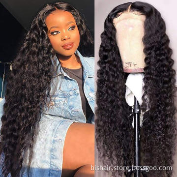 Wholesale Raw Brazilian Virgin Hair HD Lace Frontal Kinky Curl Wig 13x4 Swiss Lace Kinky Curly Original  Custard Natural HairWig